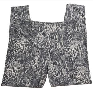 Terra & Sky Grey & White Snakeskin Print Leggings Size 14